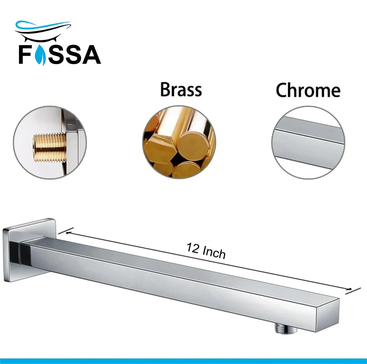 Fossa square shower 'ARM' 12 Inch