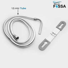 Fossa Stainless Steel Multi Jet Spray with Heavy PVC Hose Pipe 1.5 Mtr for Toilet | Built - in Installation Type Toilet Seat/Commode Spray - Rust - Free, Durable - Fossa Home