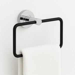 Square Stainless Steel Towel Ring Black-Silver - Fossa Home