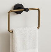 Fossa Stainless Steel Square Towel Ring for Bathroom, Napkin Holder for Wash Basin, Napkin Holder Chrome Finish (Black+Gold) - Fossa Home