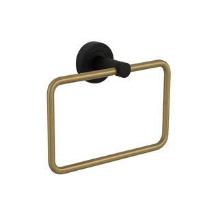 Square Stainless Steel Towel Ring Black -Gold - Fossa Home