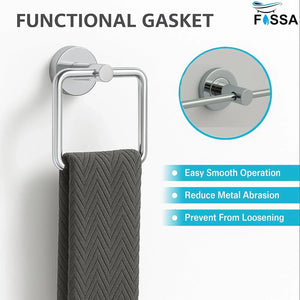 Fossa Stainless Steel Square Towel Ring for Bathroom, Napkin Holder for Wash Basin, Napkin Holder Chrome Finish (Silver) - Fossa Home