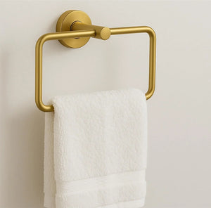 Fossa Stainless Steel Square Towel Ring for Bathroom, Napkin Holder for Wash Basin, Napkin Holder Matte Finish (Gold) - Fossa Home
