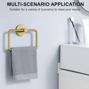Square Stainless Steel Towel Ring Gold - Fossa Home