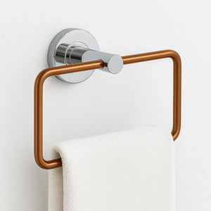 Square Stainless Steel Towel Ring Rose Gold + Silver - Fossa Home