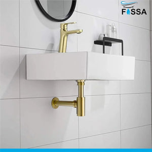 12 inch Stainless Steel Gold Bottle Trap with Flange - Fossa Home