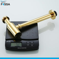 Fossa Steel Bottle Trap for Wash basins | Bottle Trap With Wall Flange and 12 Inches Pipe | Chrome Finish (Stainless Steel) Gold - Fossa Home
