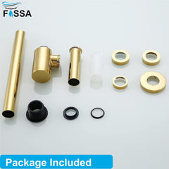 Fossa Steel Bottle Trap for Wash basins | Bottle Trap With Wall Flange and 12 Inches Pipe | Chrome Finish (Stainless Steel) Gold - Fossa Home