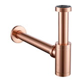 Fossa Steel Bottle Trap for Wash basins | Bottle Trap With Wall Flange and 12 Inches Pipe | Chrome Finish (Stainless Steel) Rose Gold - Fossa Home