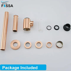 Fossa Steel Bottle Trap for Wash basins | Bottle Trap With Wall Flange and 12 Inches Pipe | Chrome Finish (Stainless Steel) Rose Gold - Fossa Home