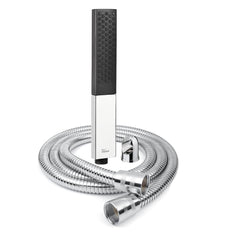 Fossa Vista Square ABS Hand - Held Shower with 1.5 Mtr Hose Pipe and Wall Hook for Bathroom, High Pressure Shower Set (Chrome Finish) - Fossa Home