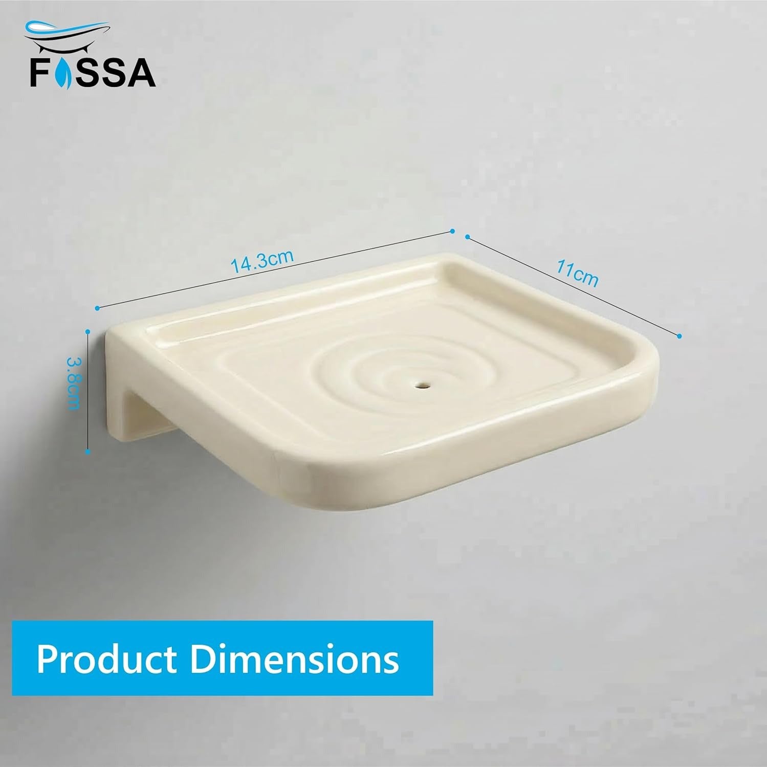 Ivory Soap Dish Unbreakable Abs Square Ceramic Finish (RM-118) - Fossa Home