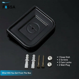 Balck Soap Dish Unbreakable Abs Square Ceramic Finish (RB-118) - Fossa Home
