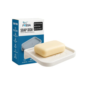 White Soap Dish Unbreakable Abs Square Ceramic Finish (RW-118) - Fossa Home