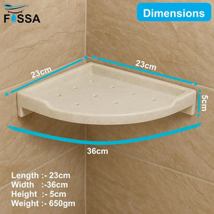 ivory Corner Wall Shelf Unbreakable Abs Ceramic Finish (RM-134) - Fossa Home