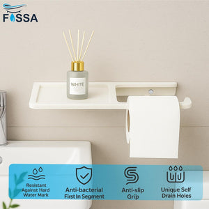 White Toilet Paper Holder with Mobile Stand Quartz Ceramic (RW-125) - Fossa Home