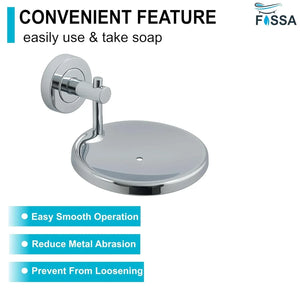 Round Stainless Steel Wall Mounted Soap Dish –Silver - Fossa Home