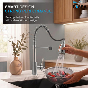 Ripple Pull-Out Mixer Tap for Kitchen Sink with 360° Swivel Movement and Dual Water Flow Function