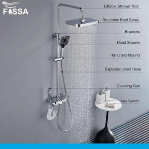 Smart Shower Panel With Piano Button Set (Chrome) - Fossa Home