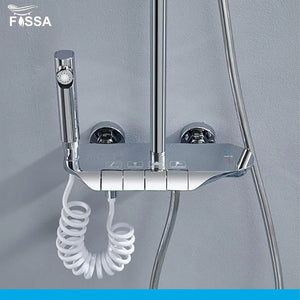 Smart Shower Panel With Piano Button Set (Chrome) - Fossa Home