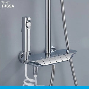 Smart Shower Panel With Piano Button Set (Chrome) - Fossa Home