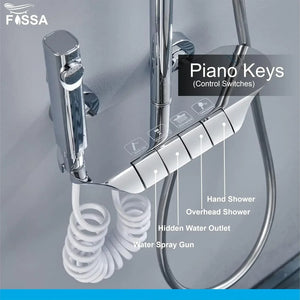 Smart Shower Panel With Piano Button Set (Chrome) - Fossa Home