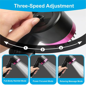 Snow Shower Head with Filter, High-Pressure Shower Head Water Saving, Massage Hand Shower with 3+1 Jet Types, Rain Shower