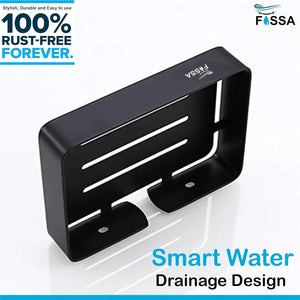 Square Stainless Steel Wall Mounted Soap Dish – Black - Fossa Home