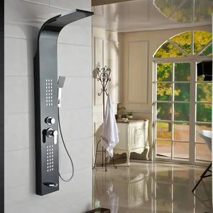 Smart Waterfall Shower Panel Set (Black) - Fossa Home