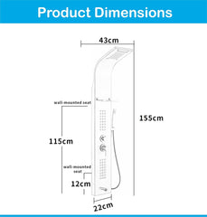Stainless Steel Shower Panel Full Set, Dual Flow Overhead Waterfall Shower, Hand Shower, Wall Mount Shower Panel For Bathrooms - Fossa Home