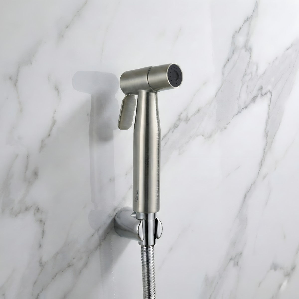 Hand Held Bidet Sprayer Silver ABS Health Faucet with 1 Meter 304-Grade SS Hose Pipe & Hook - Fossa Home