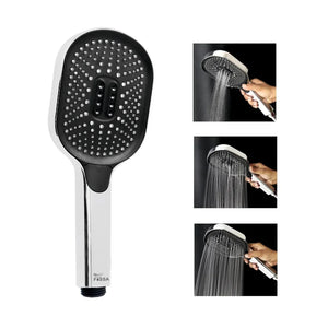 Fossa Thunder Black Luxury Handheld Shower Head with 3 Spray Setting Modes, Multi-Function, Large Hand Shower with Wall Hook and 1M SS Shower Tube,Handheld Shower for Bathroom Chrome Finish (Only Hand Shower ) - Fossa Home