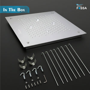 304 Stainless Steel Ceiling Overhead Shower (16x16 Inch) - Fossa Home