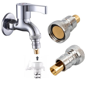 Fossa Washing Machine Tap Faucet Adapter Nozzle Silver Pack OF 2 - Fossa Home