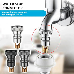 Fossa Washing Machine Tap Faucet Adapter Nozzle Silver Pack OF 2 - Fossa Home