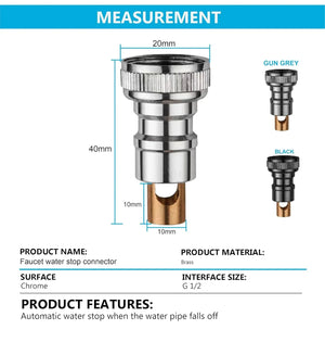 Fossa Washing Machine Tap Faucet Adapter Nozzle Silver Pack OF 1 - Fossa Home