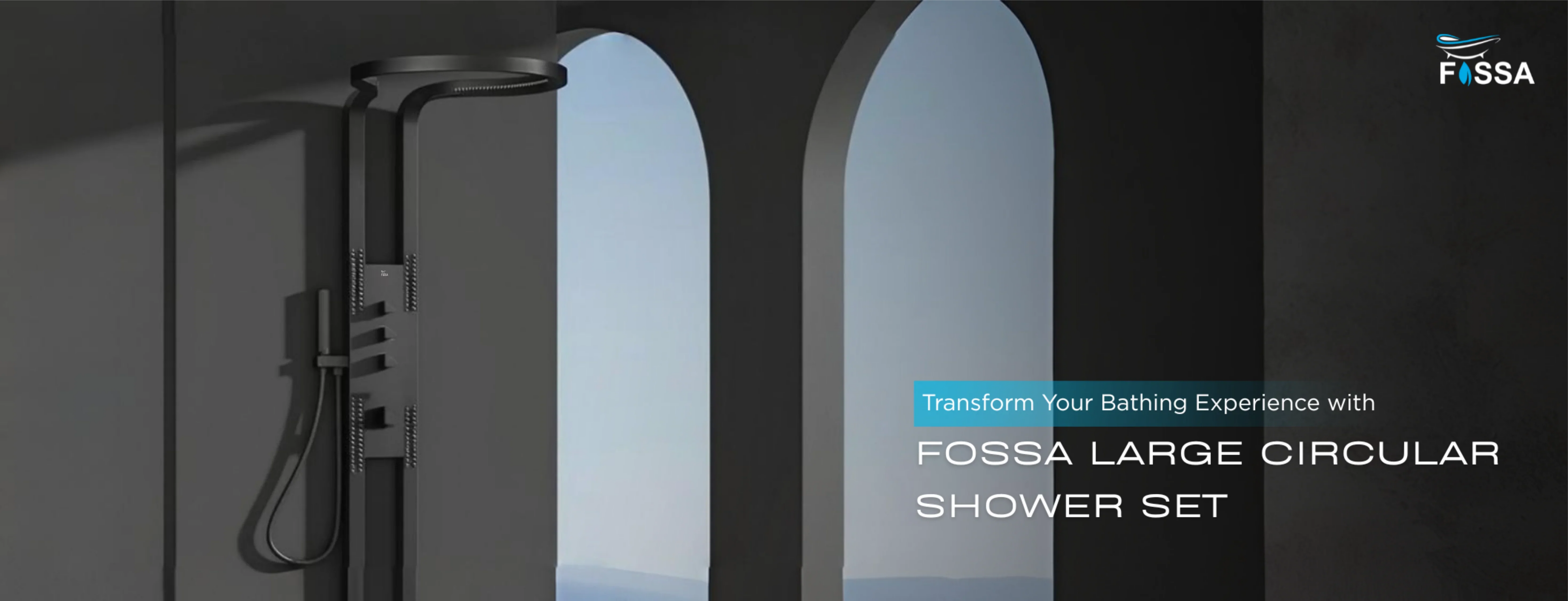 Transform Your Bathing Experience with the Fossa Large Circular Shower Set.