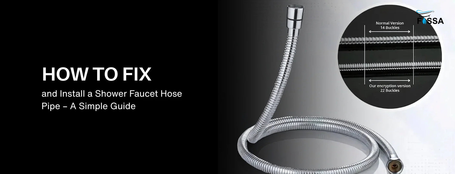 Stainless steel shower faucet hose with comparison of buckle density, plumbing accessory guide