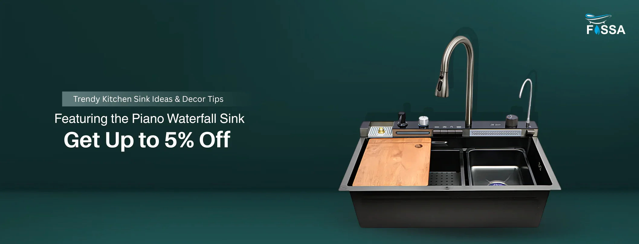 Trendy Kitchen Sink Ideas & Decor Tips Featuring the Piano Waterfall Sink | Get Up to 5% Off Today!