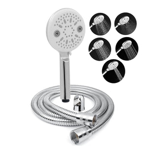 Panda 5 Sprey Modes Chrome Finish Hand Shower With 1.5 Meter Hose Pipe & Hook - Fossa Home 