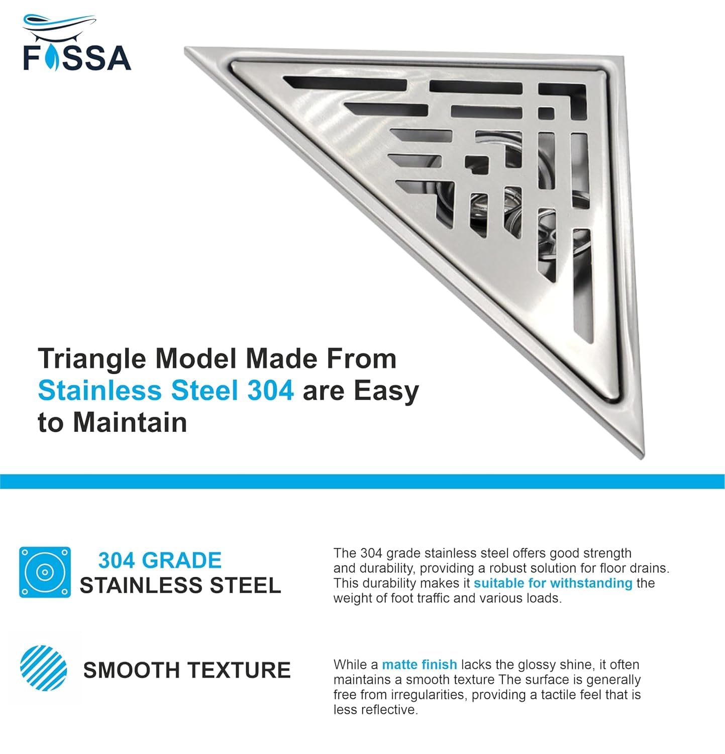 Sleek Shine 304 Grade Stainless Steel Floor Drain