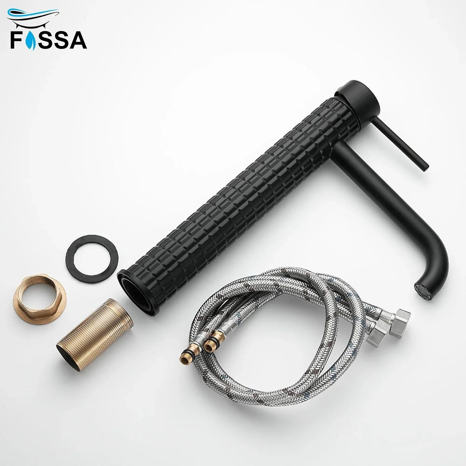 Fossa 12" Vitro Brass Wash Basin Mixer Tap Hot & Cold Gold - Fossa Home 