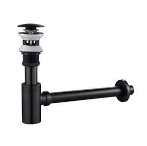 12 inch stainless steel black bottle trap with flange and pop up coupling