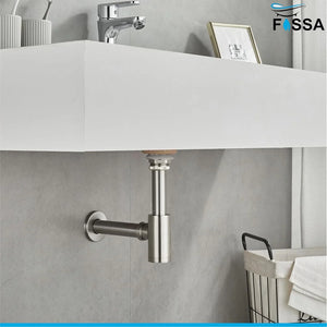 premium stainless steel bottle trap 12 inch silver finish with coupling