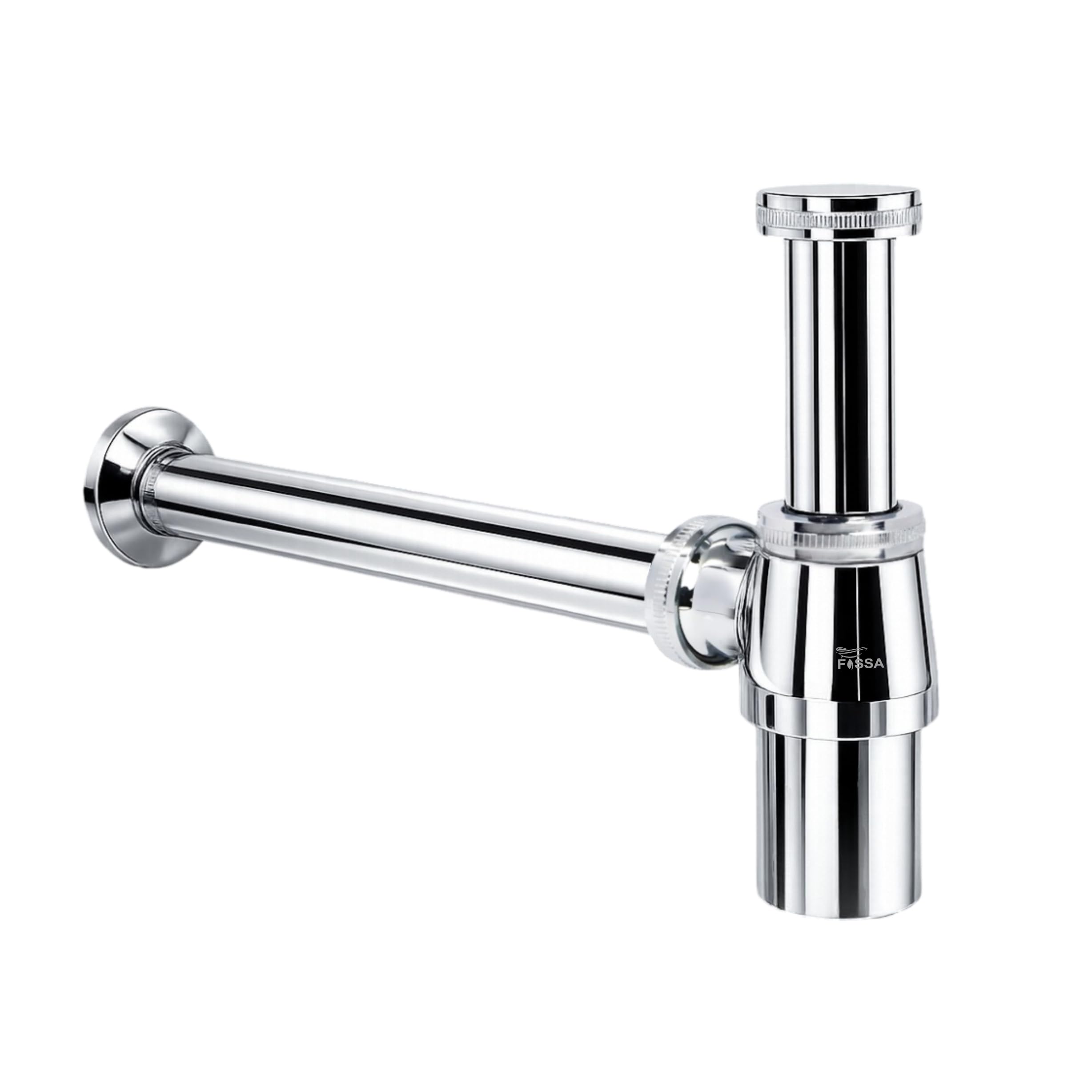 12 inch Selio  Brass Silver Bottle Trap with Flange