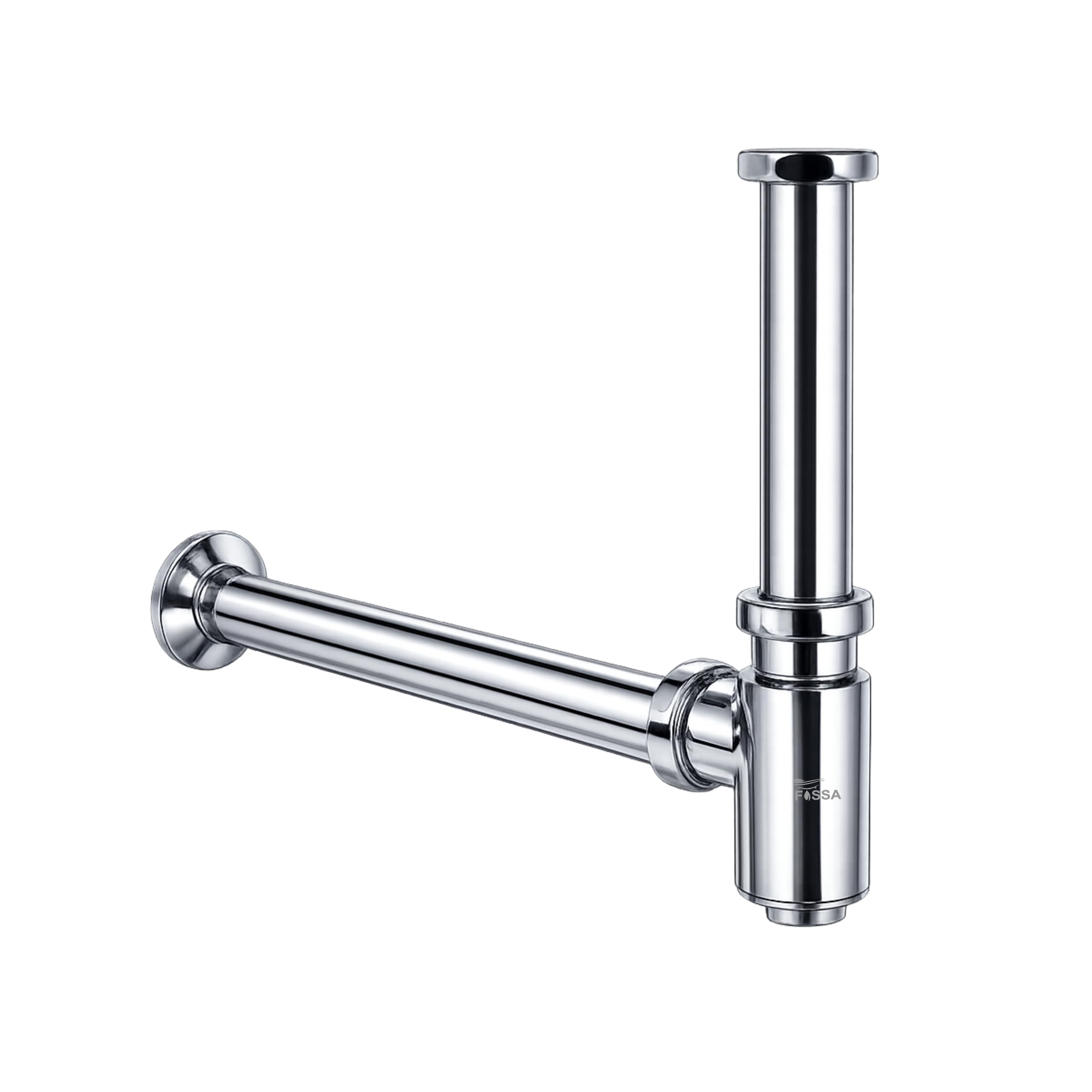 12 inch Vasca Brass Silver Bottle Trap with Flange
