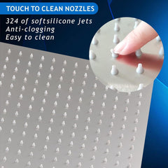 Fossa 16"x1 6" Rain Shower - Fossa Square High Pressure Shower Head Made of 304 Stainless Steel( shower head only )