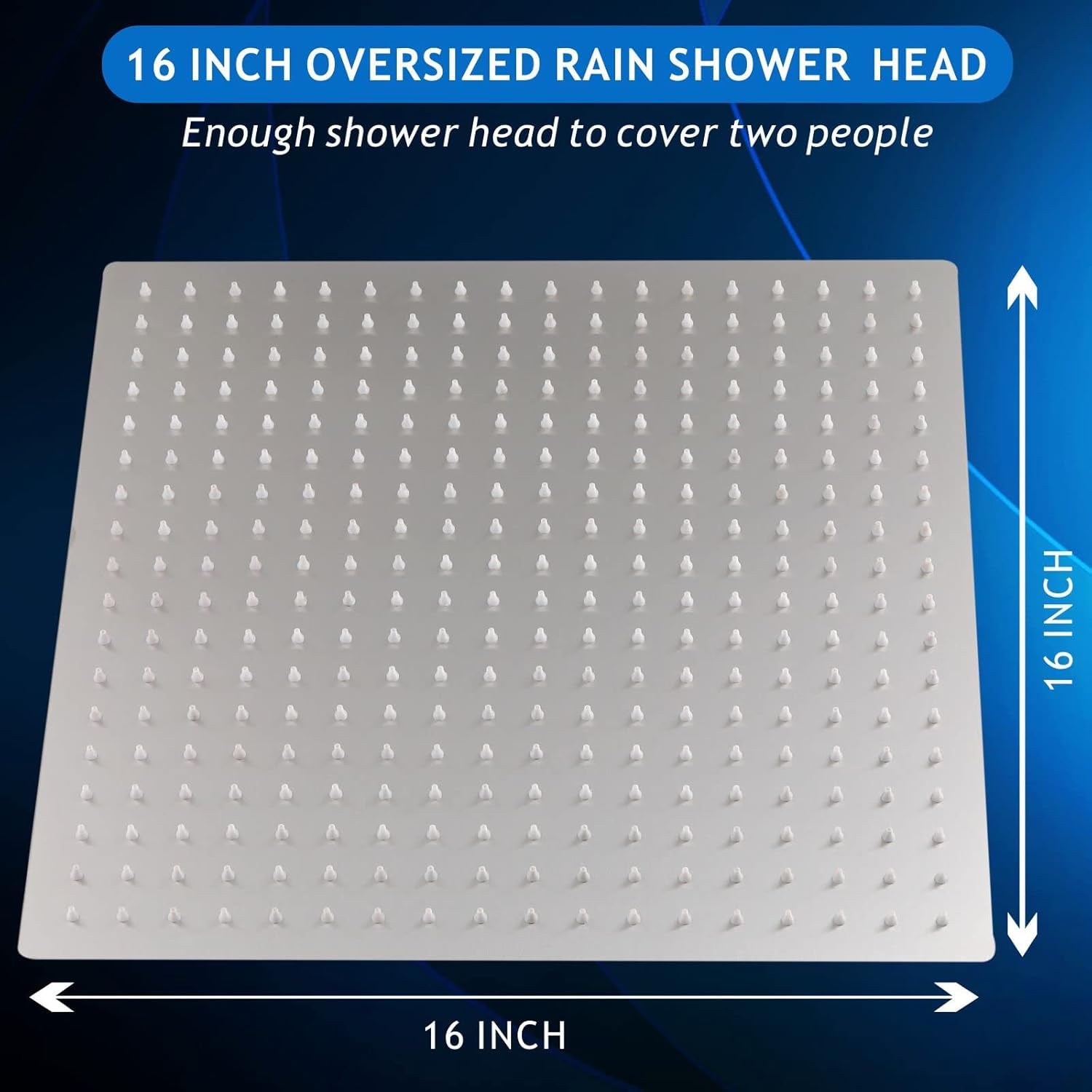 Fossa 16"x1 6" Rain Shower - Fossa Square High Pressure Shower Head Made of 304 Stainless Steel( shower head only )