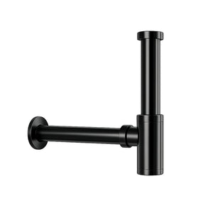 12 inch Stainless Steel Black Bottle Trap with Flange - Fossa Home 