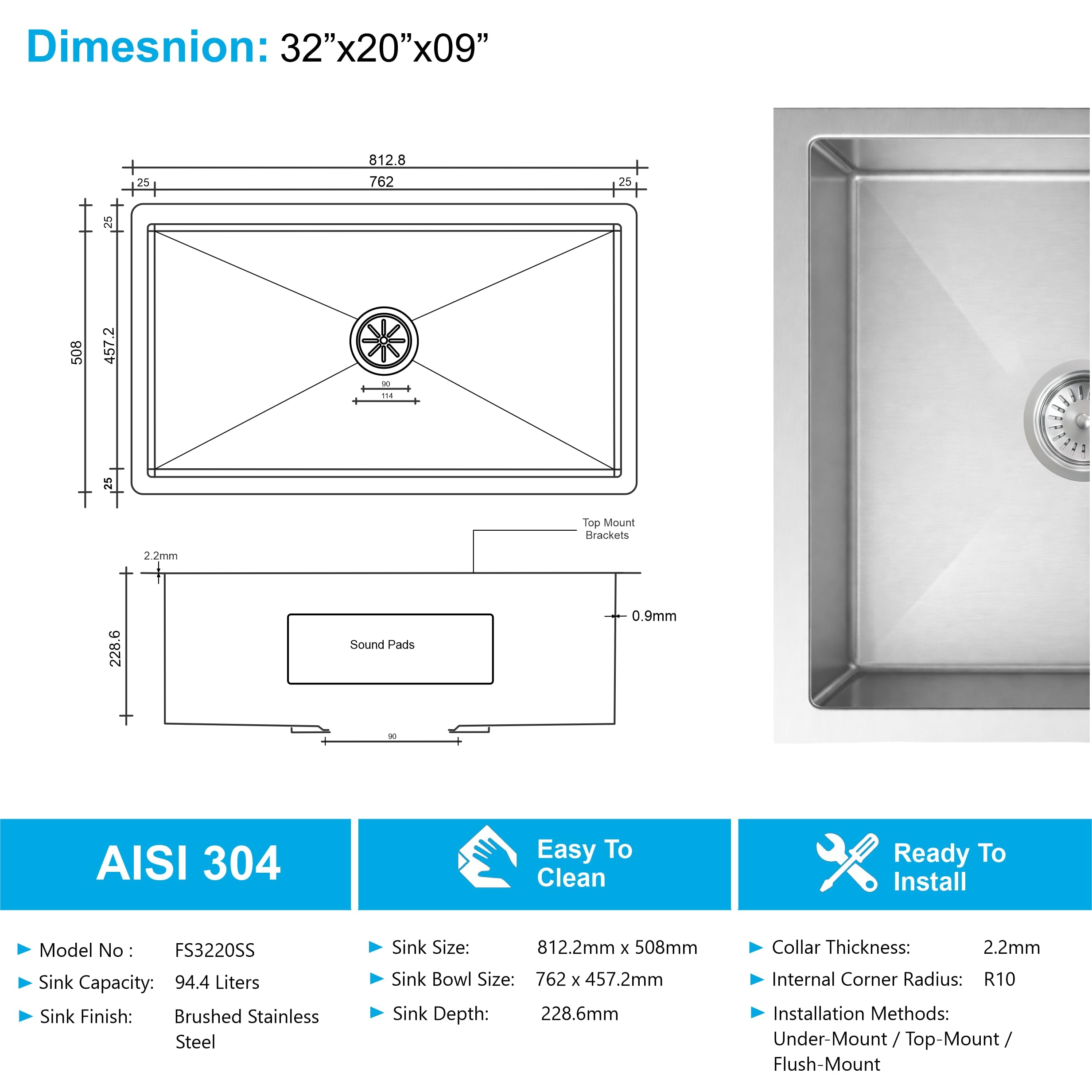 High Quality Stainless Steel Construction